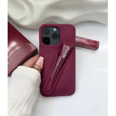 Чохол rhode lip Case Raspberry Jelly бордовий на iPhone 12 pro max з блиском 